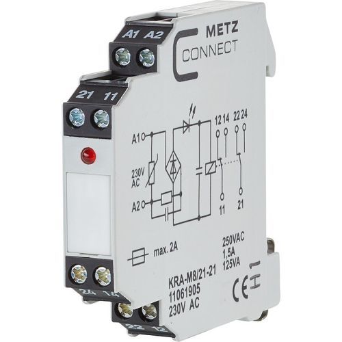 Bild: METZ CONN. Koppelbaustein 2W KRA-M8/21-21 230AC