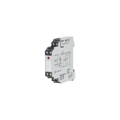 METZ CONNECT Koppelbaustein KRA-M8/21-21 11061905 | Schaltrelais 230V AC | 2 Wechsler | LED | IP20 | 11,2x61,3x60mm