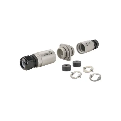 METZ CONNECT Steckverbinder-Schutzgehäuse 14040000-E | IP69k IP67 IP66 | Aluminium | M32 Flansch | wasserdicht