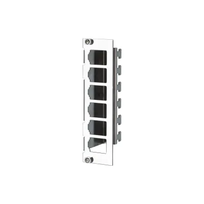 METZ CONNECT Modulträger 130B10E2E-E | Patchpanel leer 3HE 7TE 6-Port | Cat6A geschirmt | Edelstahl | Silber