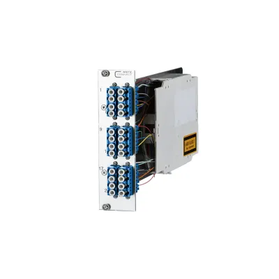 METZ CONNECT LWL-Patchpanel 1528S971061E | 6x LC-Quad | 3HE | Singlemode OS2 | Pigtails 2m | Frontplatte silber