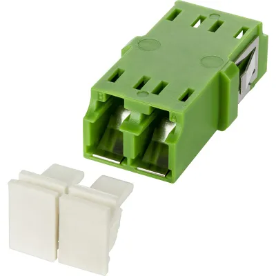 METZ CONNECT LWL-Kupplung 1509007G-I | LC-Duplex APC | Singlemode | Keramikhülse | Kunststoff | Innen-Shutter | grün