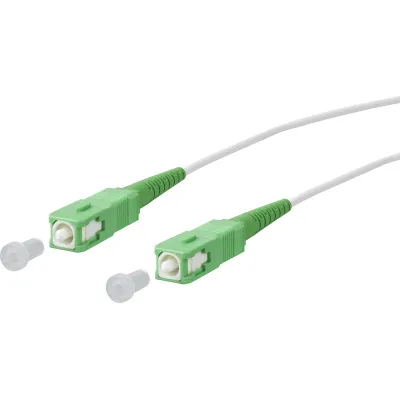 METZ CONNECT LWL-Patchkabel 151P7EAEA10E | SC APC/SC APC OS2 Simplex | Singlemode | 1m | halogenfrei | weiß