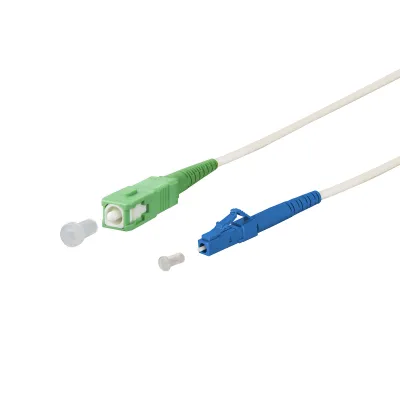 METZ CONNECT LWL-Patchkabel 151P7EAJO10E | SC/APC auf LC | Singlemode OS2 | Simplex | 1m | 2,8mm | halogenfrei | weiß
