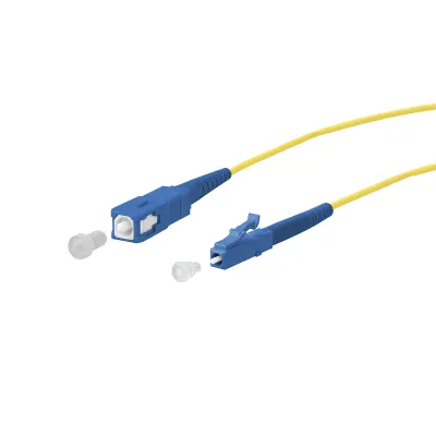 METZ CONNECT OpDAT Patchkabel 151P3EOJO50E | LWL-Patchkabel SC/LC Simplex | Singlemode OS2 | 5m | gelb | halogenfrei