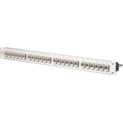 Metz Connect Patchpanel C6Amodul 24Port 1HE C6Amod-MP24-Edst | RJ45 Cat.6A | geschirmt | 19 Zoll | Edelstahl
