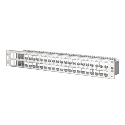 Metz Connect Patchpanel 48 Port TN MPP48-Edst-leer | 19 Zoll 1,5HE | RJ45 geschirmt | Edelstahl | 482,6 mm | leer