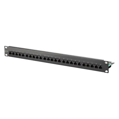 METZ CONNECT Patchpanel 130814-0203-E | 19 Zoll 1HE | 25 Ports RJ45 Cat.3 | LSA Anschluss | Stahlblech | schwarz