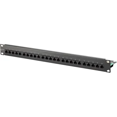 METZ CONNECT Patchpanel 130814-0203-E | 19 Zoll 1HE | 25 Ports RJ45 Cat.3 | LSA Anschluss | Stahlblech | schwarz