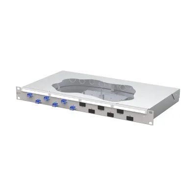 METZ CONNECT Patchfeld 1504597406-F | 19 Zoll 1HE | 6x LC-Duplex | 12x OS2 Singlemode Pigtails | grau RAL 7035