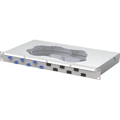 METZ CONNECT Patchfeld 1504597406-F | 19 Zoll 1HE | 6x LC-Duplex | 12x OS2 Singlemode Pigtails | grau RAL 7035