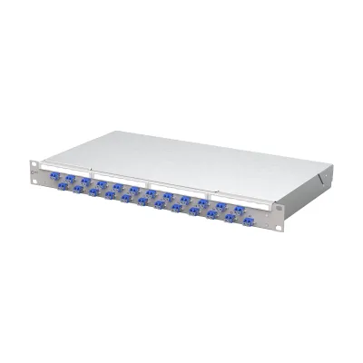 METZ CONNECT Patchpanel 1504507424-E | 24x LC-Duplex | Singlemode OS2 | 1HE 19 Zoll | grau RAL 7035