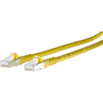 METZ CONNECT Patchkabel 1308451077-E | Cat.6A S/FTP RJ45 1:1 | 1m | AWG26 | halogenfrei | Knickschutz | gelb