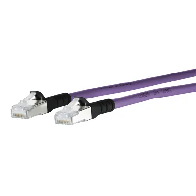 METZ CONNECT Patchkabel 1308453009-E | Cat.6A S/FTP | RJ45 3m | 10Gbit | AWG26 | halogenfrei | flammwidrig | violett