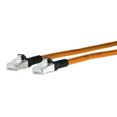 METZ CONNECT Patchkabel 1308451001-E | Cat.6A S/FTP RJ45 | 1m | Ethernet LAN Kabel | AWG26 | orange-schwarz