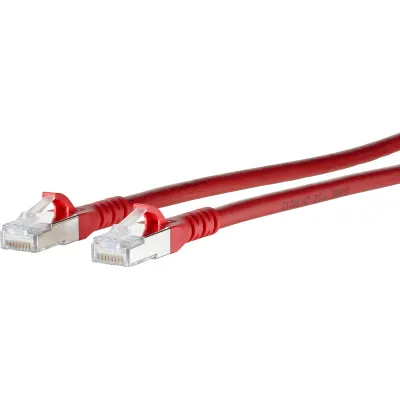 METZ CONNECT Patchkabel 1308451066-E | Cat.6A S/FTP RJ45 | 1 m | AWG26 | halogenfrei | 10 Gbit Ethernet | rot