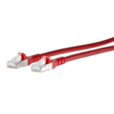 METZ CONNECT Patchkabel 130845A566-E Cat.6A S/FTP | 15m | RJ45 | AWG26 | halogenfrei | Knickschutz | rot