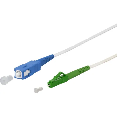 METZ CONNECT Patchkabel 151P7EOJA10E | LWL Simplex OS2 SC/LC-APC | Singlemode | 1m | weiß | halogenfrei | flammwidrig