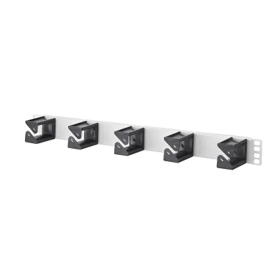 METZ CONNECT Rangierfeld 19 Zoll 1HE 130894-01-03-E | Kabelführungspanel | 5 Bügel | Metall | RAL 7035 grau