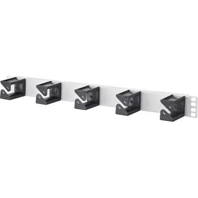 METZ CONNECT Rangierfeld 19 Zoll 1HE 130894-01-03-E | Kabelführungspanel | 5 Bügel | Metall | RAL 7035 grau