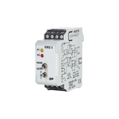 METZ CONNECT Schwellwertschalter KRS-E08 HR3 | 24V AC/DC | 0–10V | 1 Wechsler | LED | IP20 | Grau