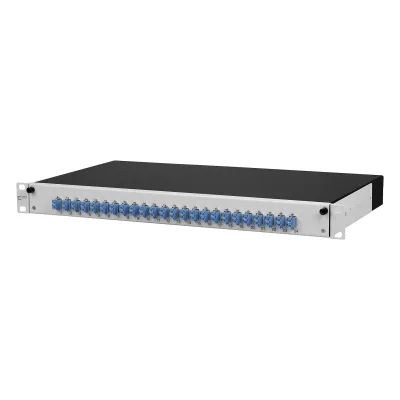METZ CONNECT LWL-Patchpanel 1502697424-E | 24x LC-Duplex | 1HE 19 Zoll | Singlemode OS2 | mit Pigtails | grau RAL 7035