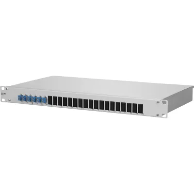 METZ CONNECT LWL-Patchpanel 1502597406-E | 19 Zoll 1HE | 6x LC-Duplex | OS2 Singlemode | Spleißbox mit Pigtails | grau