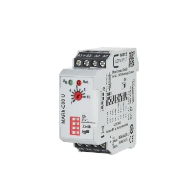 METZ CONNECT Zeitrelais MARk-E08 1106574133 | 24-230V AC/DC | 0,15s-10h | Hutschiene | Schraubanschluss | 6A | IP20