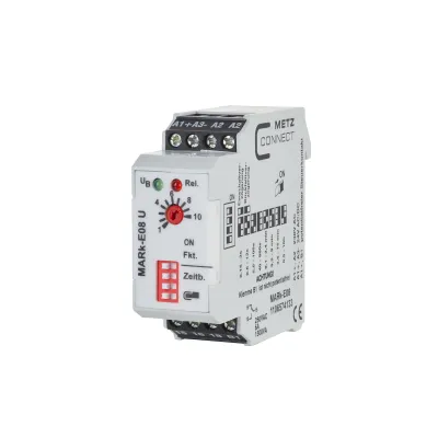 METZ CONNECT Zeitrelais MARk-E08 1106574133 | 24-230V AC/DC | 0,15s-10h | Hutschiene | Schraubanschluss | 6A | IP20