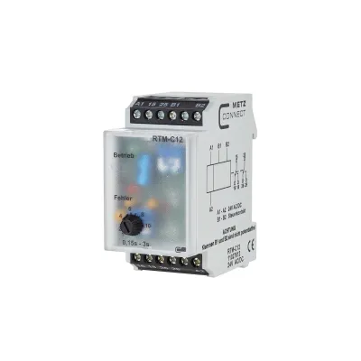 METZ CONNECT Zeitrelais RTM-C12 11027613 | 24V AC/DC | Impulsformend 0,15–3s | 2 Wechsler | Hutschiene | 8A | IP20