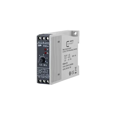 METZ CONNECT Zeitrelais RSDw-E10 | Stern-Dreieckrelais | 24–230V AC/DC | 1,5–30s | 6A | Hutschiene | IP20