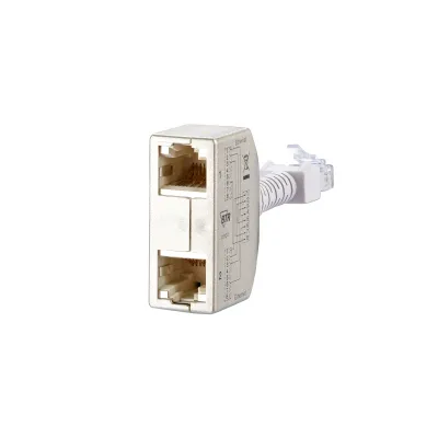 METZ CONNECT Cable Sharing Adapter Set 130548-03-E | Ethernet/Ethernet | RJ45 | Cat 5e | 2er Set | geschirmt | silber