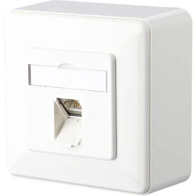 METZ CONNECT Anschlussdose 1307370002-I | RJ45 Cat.6 1-Port | Aufputz | Geschirmt | LSA-Technik | reinweiß RAL 9010