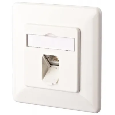 METZ CONNECT Anschlussdose Cat6 1307371002-I | RJ45 1-Port UP | geschirmt | LSA | Kanaleinbau | RAL 9010 weiß