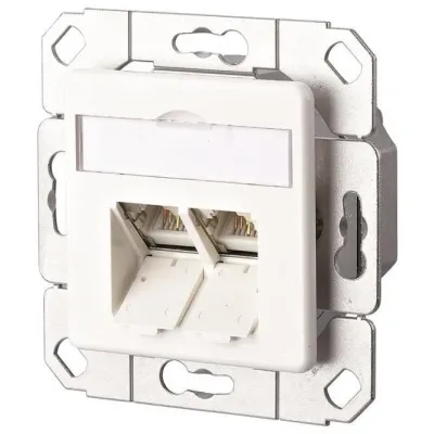 METZ CONNECT RJ45 Netzwerkdose 1307381102-I | Cat.6 2-Port UPk | geschirmt | LSA-Anschluss | RAL9010 reinweiß