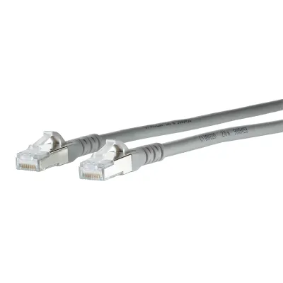 METZ CONNECT Patchkabel 1308450533-E | Cat.6A S/FTP | RJ45 | 0,5m | 10 Gbit Ethernet | halogenfrei | grau