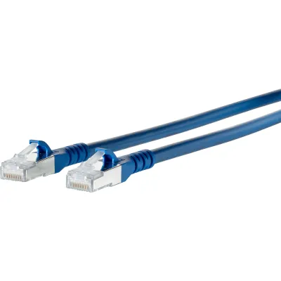 METZ CONNECT Patchkabel 1308451544-E | Cat.6A S/FTP | RJ45 | 1,5m | AWG26 | halogenfrei | Knickschutz | blau