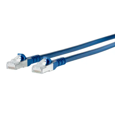 METZ CONNECT Patchkabel 130845B044-E | Cat.6A S/FTP | RJ45 1:1 | 20m | AWG26 | Knickschutz | blau