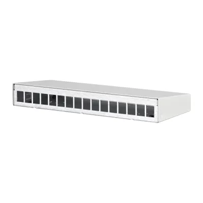 METZ CONNECT Keystone Aufputz-Gehäuse 130861-1602KE | 16 Port | leer | RJ | Stahlblech | Wandmontage | reinweiß RAL9010