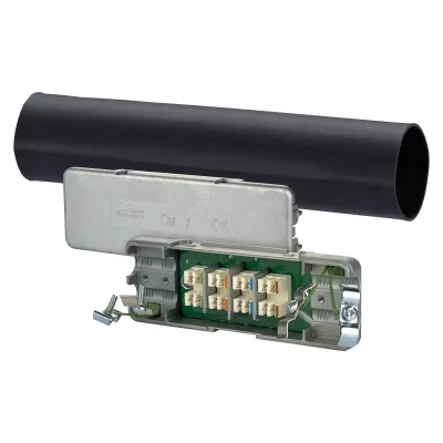 METZ CONNECT Kabelverbinder 130863-01-E Cat.7 IP67 | LSA Anschluss | geschirmt | für Rundkabel | Silber