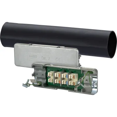 METZ CONNECT Kabelverbinder 130863-01-E Cat.7 IP67 | LSA Anschluss | geschirmt | für Rundkabel | Silber