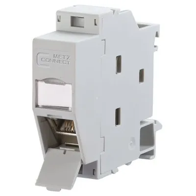 METZ CONNECT REGplus E-DAT Modul 1309107003-E | RJ45 Cat.6 | Hutschiene TH35 | 10 Gbit Ethernet | Metall
