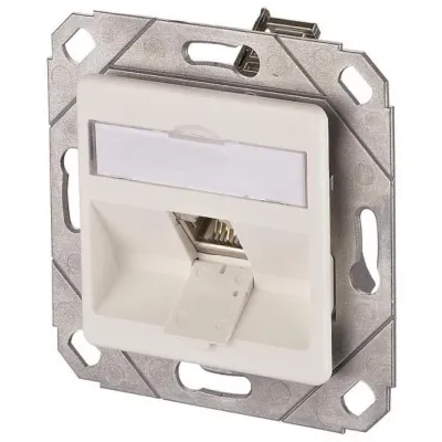 METZ CONNECT Anschlussdose Cat.6A 1309111102-E | 1x RJ45 UPk | 10 Gbit Ethernet PoE | abgeschirmt | schräg | RAL9010