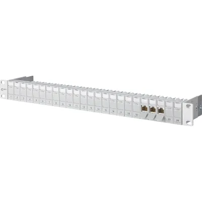 METZ CONNECT Patchpanel 130920-E | 24 Port RJ45 | Cat.6A geschirmt | 1HE 19 Zoll | IDC-Anschluss | lichtgrau RAL7035