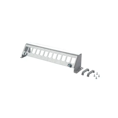 METZ CONNECT Modulträger 130927-1200-E | Patchpanel 12 Port | leer | Hutschiene TH35 | Stahl/Kunststoff | beschriftbar