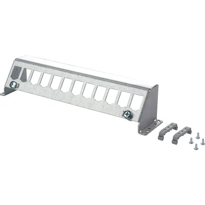 METZ CONNECT Modulträger 130927-1200-E | Patchpanel 12 Port | leer | Hutschiene TH35 | Stahl/Kunststoff | beschriftbar