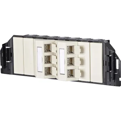 METZ CONNECT Anschlussdose 1309310601-E | Cat6A 6xRJ45 | Bodentank-Unterflurmontage | E-DAT Subway GB3 | perlweiß