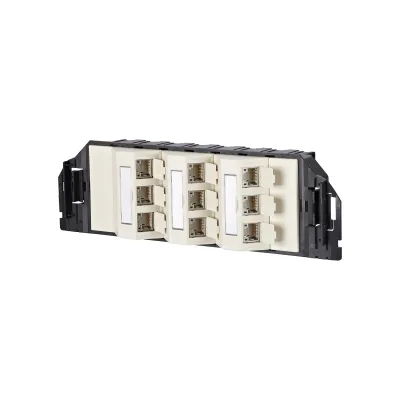 METZ CONNECT Anschlussdose 1309310901-E | E-DAT Subway GB3 | 9x RJ45 Cat6A | Bodentank Unterflur | perlweiß RAL1013