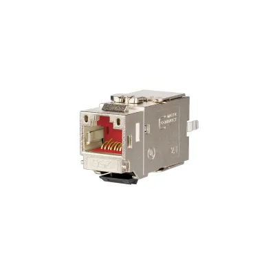 METZ CONNECT Keystone Buchse 130B21-25-E | RJ45 Modular Jack | Cat.6A | geschirmt | werkzeuglos | AWG 22-26