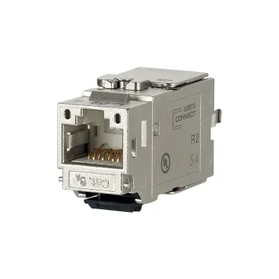 METZ CONNECT Modular-Buchse 130B21-E Cat.6A RJ45 Keystone | geschirmt | IDC | 180° Kabelzuführung | Zinkdruckguss